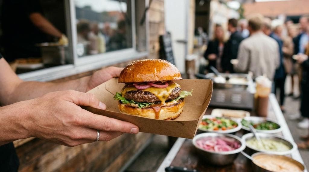 burgercatering buffet eller portionsservering
